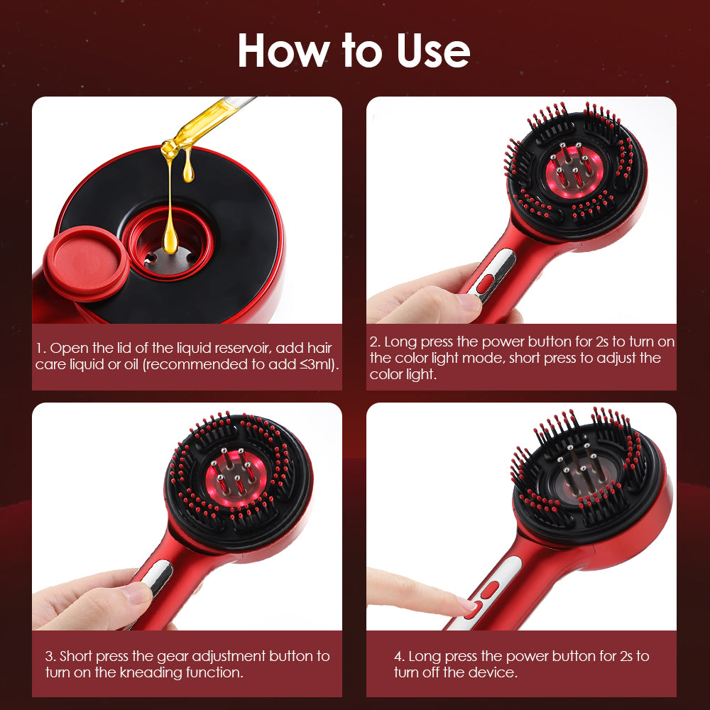 Electric Scalp Massage Comb for Hair  Growth And  Oil Applicator