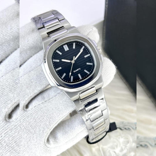 Men's Square Dial Watch with Chain Strap