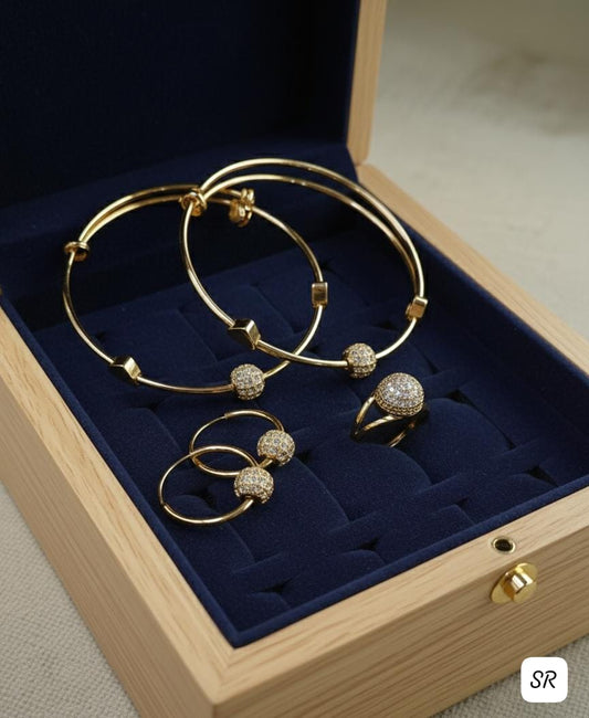 Zarcoon Gold Plated 4 in 1 Jewellery set