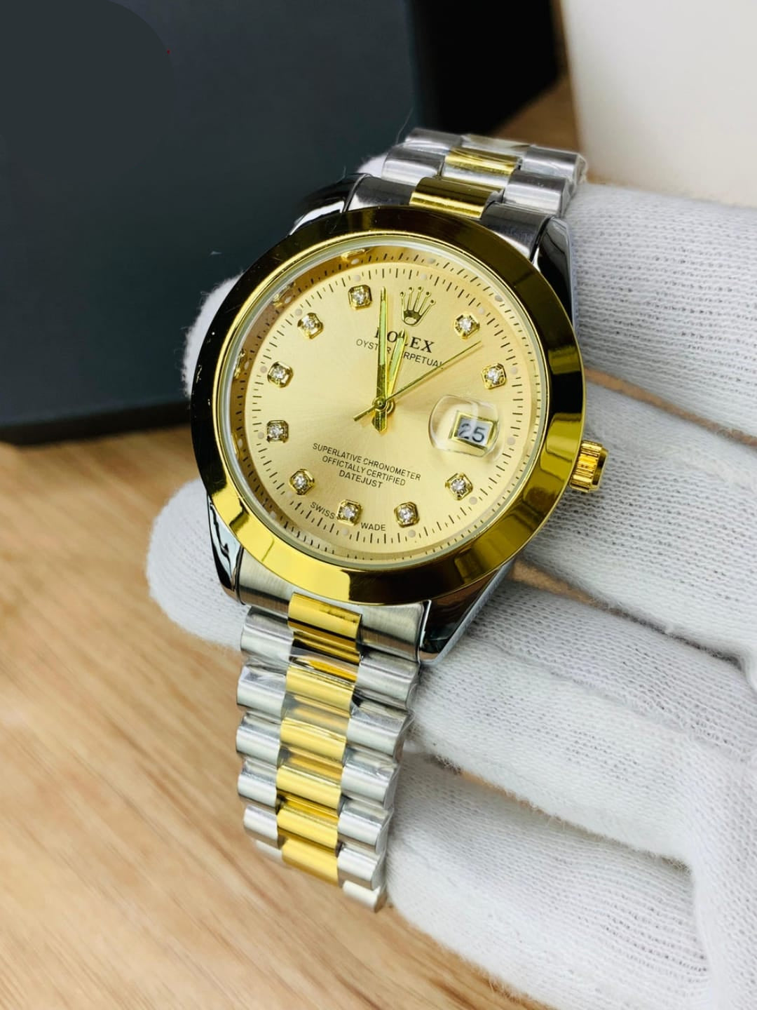 Premium Rolex Regular Stone Watch