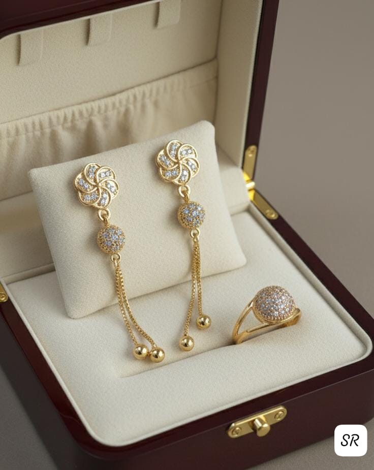 Zarcon Gold-Plated  Bali With Ring