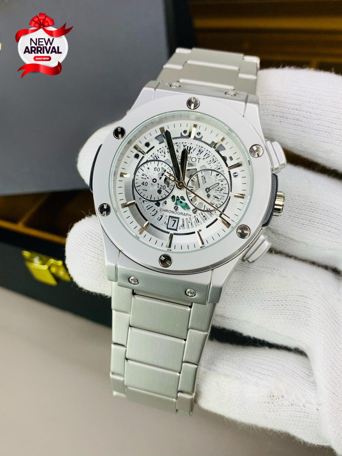 HUBLOT Half Skeleton Mens Watch