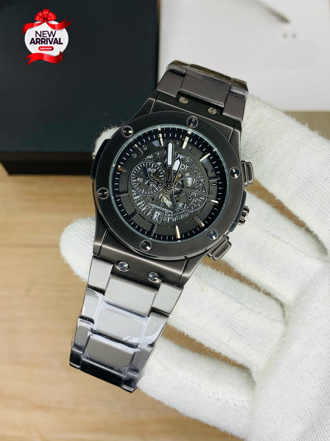 HUBLOT Half Skeleton Mens Watch