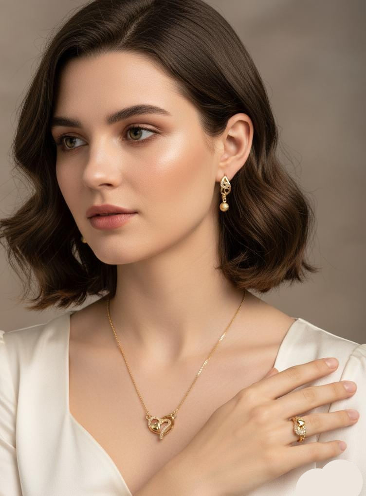 Zarcoon 3in1 Gold plated Jewellery set